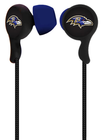 Mizco NFL Baltimore Ravens Armor Stereo Handsfree Earbuds