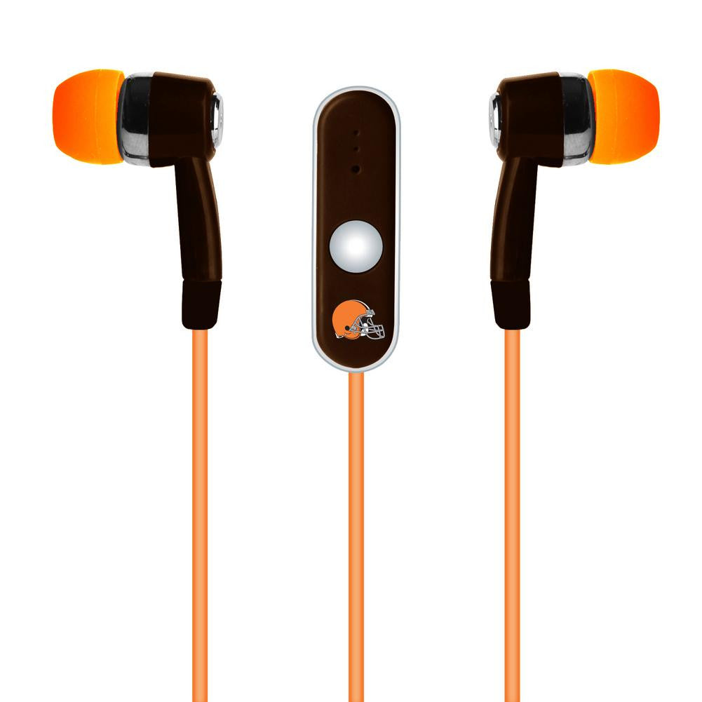 Mizco NFL Cleveland Browns Stereo Hands Free Earbuds