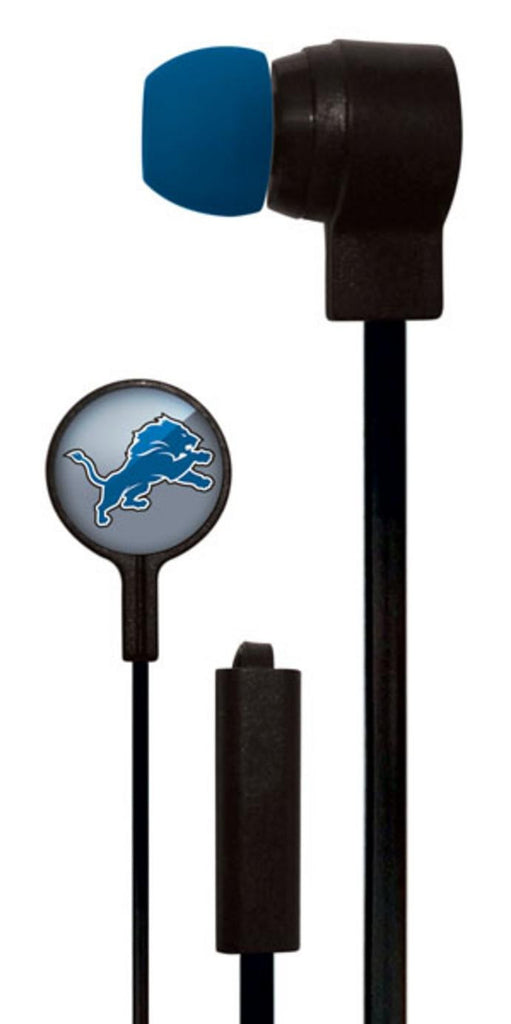 Mizco NFL Detroit Lions Big Logo black cord earbuds