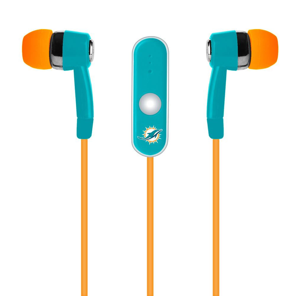 Mizco NFL Miami Dolphins Hands-Free Earbuds