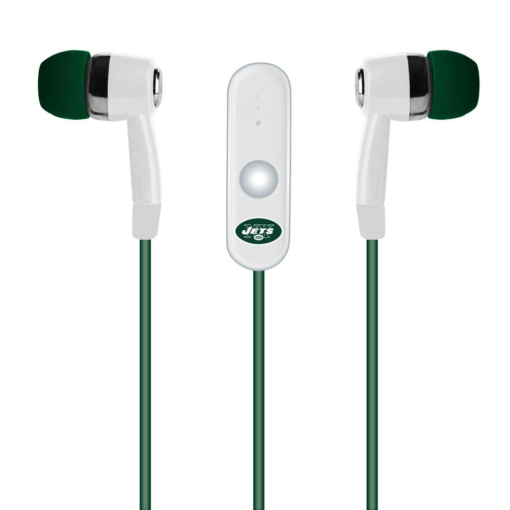 Mizco NFL New York Jets Stereo Hands Free Earbuds