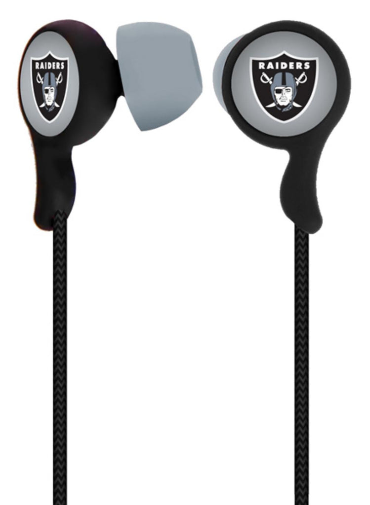 Mizco NFL Oakland Raiders Armor Stereo Hands-Free Earbuds