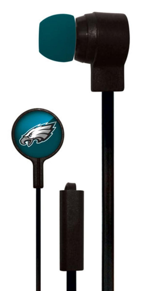 Mizco NFL Philadelphia Eagles Big Logo black cord earbuds