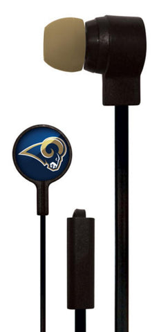 Mizco NFL St. Louis Rams Big Logo black cord earbuds