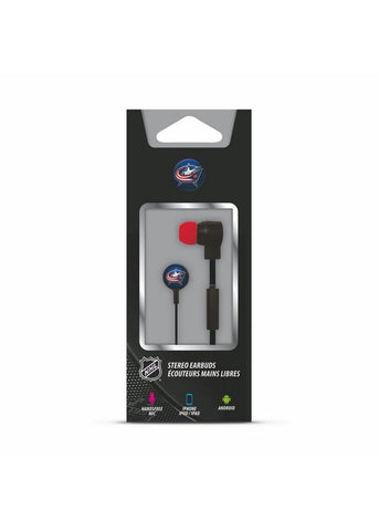 Mizco NHL Columbus Bluejackets Big Logo black cord earbuds