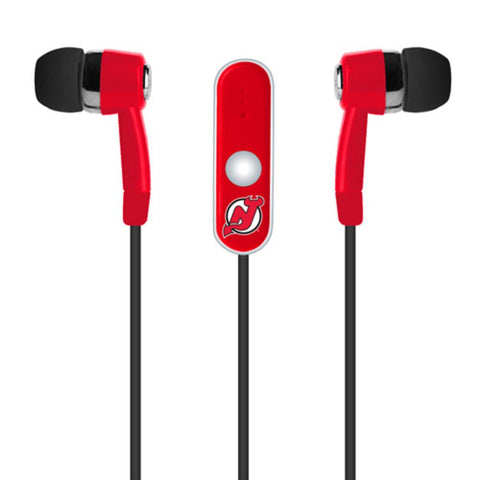 Mizco NHL New Jersey Devils Stereo Hands Free Earbuds