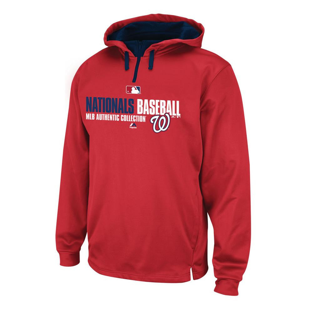 Washington Nationals MLB Men's Team Favorite ThermaBase Performance Hooded Fleece Red  Large