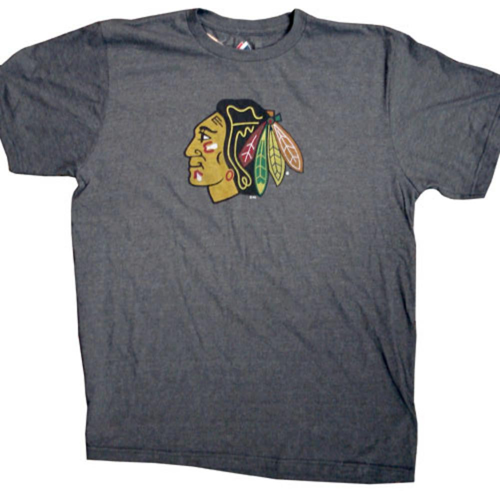 Chicago Blackhawks Pigment Red Big Time Play Heathered NHL Tee Shirt by Majestic  Large