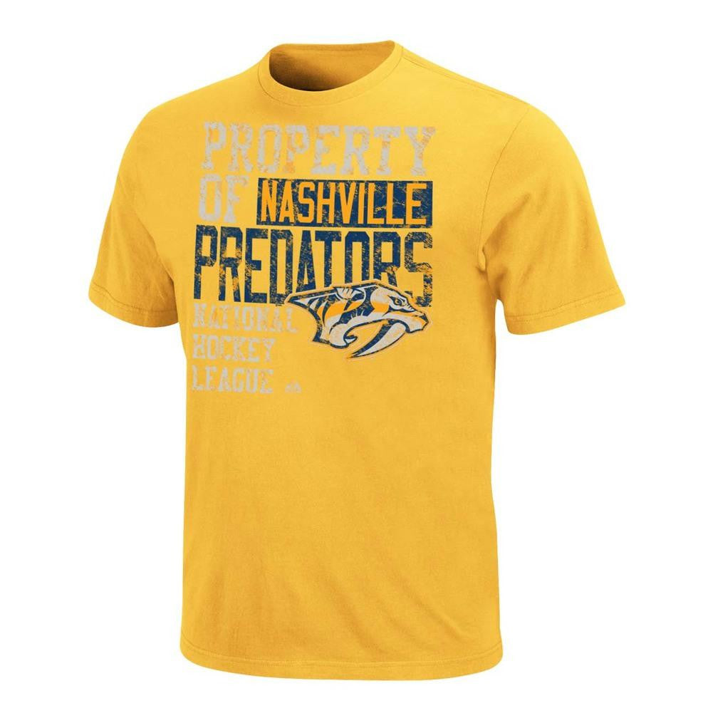 Majestic Nashville Predators Double Minor T-Shirt - Gold  Large