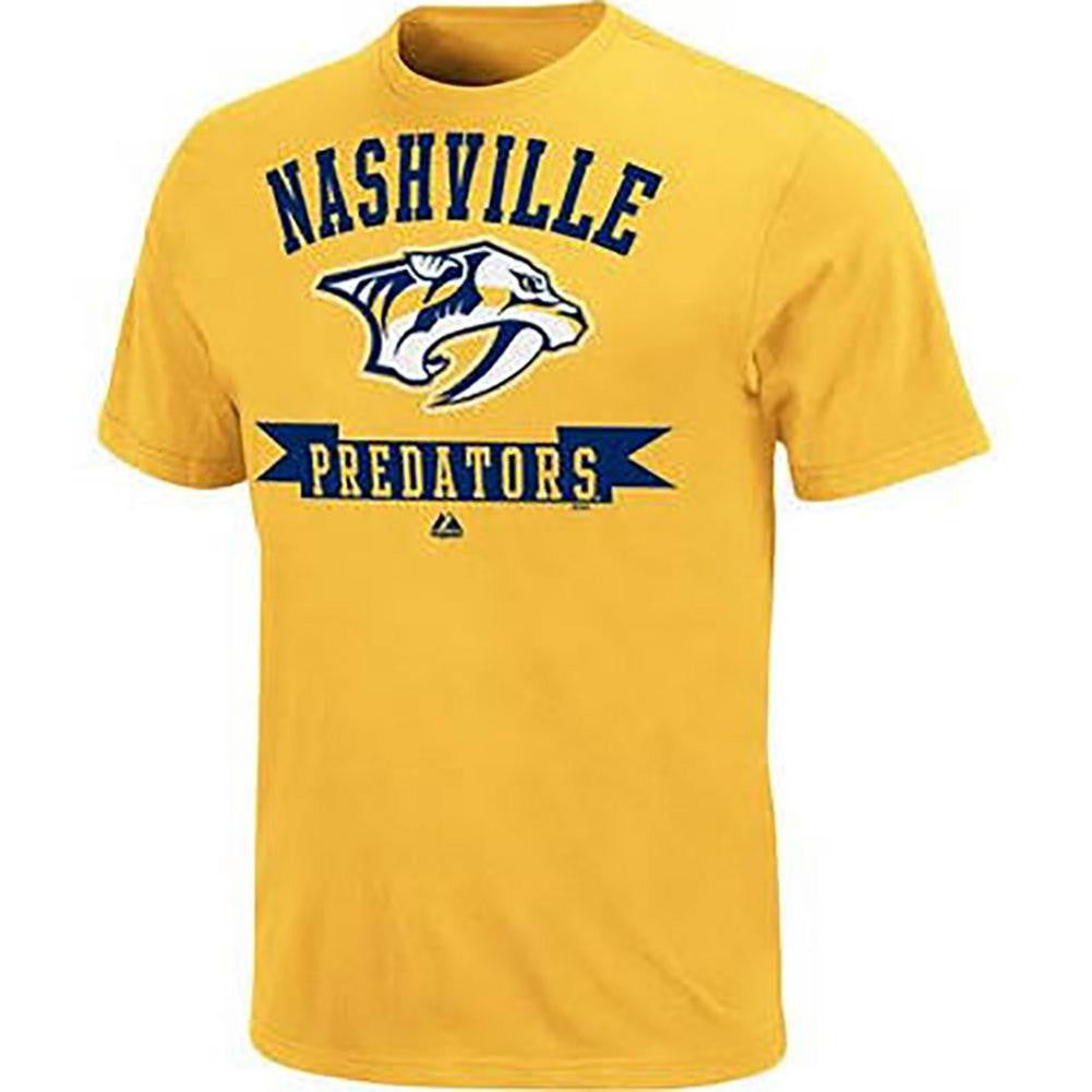 Majestic Nashville Predators Double Minor T-Shirt - Gold  Medium