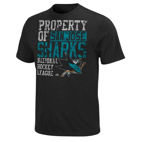 San Jose Sharks Double Minor T-Shirt - Black-Teal  Large