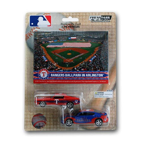 PressPass MLB Texas Rangers 2-Pack Diecast Cars