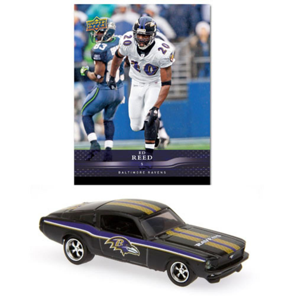 Upper Deck 2008 NFL Baltimore Ravens 1:64 1967 Mustang Fastback with Ed Reed Card