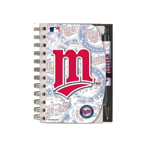 National Design Minnesota Twins Deluxe Hardcover 4 x 6-Inches Notebook and Grip Pen Set (12283-GBZ)