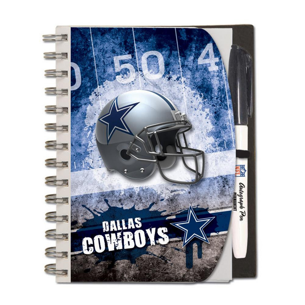 Dallas Cowboys Deluxe Hardcover  5 x 7 Inches Autograph Book and Pen Set  Team Colors