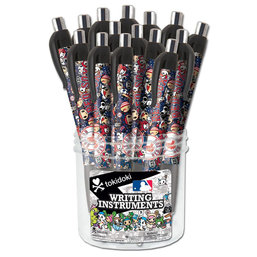 MLB Boston Red Sox 24 Pack Tokidoki Dimple Grip Pen Canister