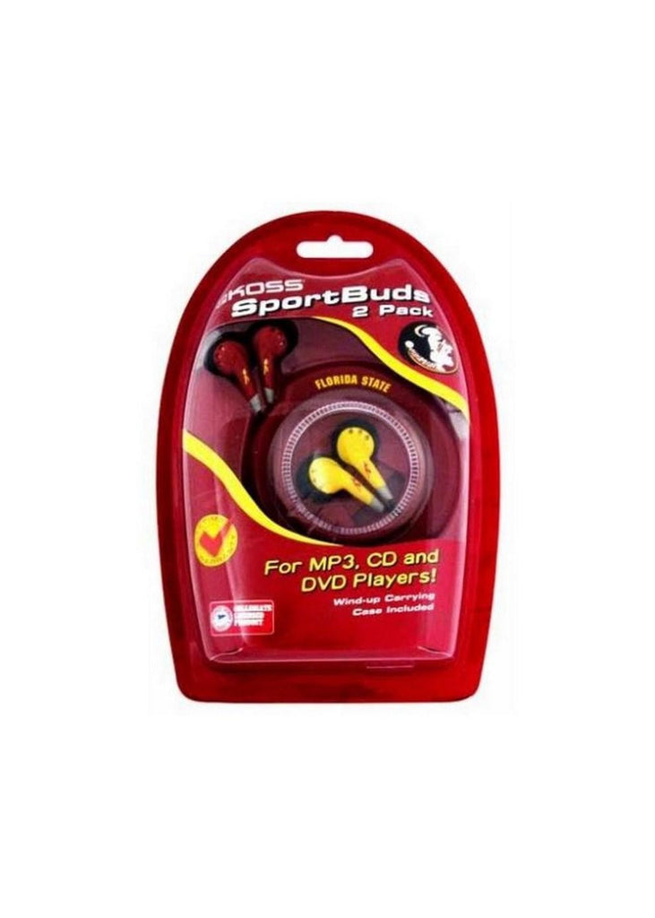 Koss Sportbuds 2-Pack Stereo Earphones with Team Logo Case (Florida State Seminoles)