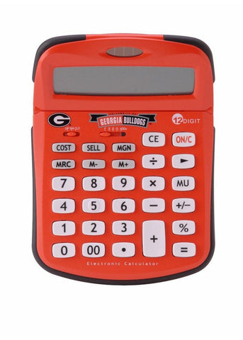 Collegiate Series 00530 UNIVERSITY OF GEORGIA Solar-Powered Calculator with School Logo and Colors