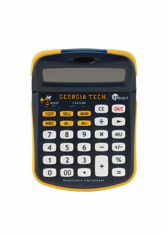 Collegiate Series 00540 GEORGIA TECH UNIVERSITY Solar-Powered Calculator with School Logo and Colors