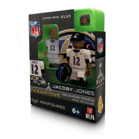 Jacoby Jones 2012 SUPER BOWL XLVII Champions Champs Oyo Mini Figure Lego Compatible Baltimore Ravens Limited Edition Series
