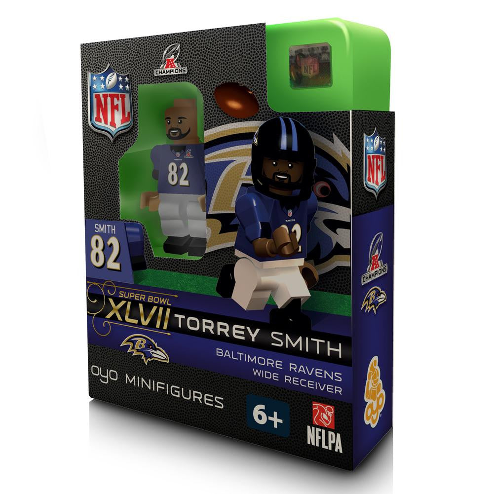 Torrey Smith 2012 AFC Champions Champs Oyo Mini Figure Lego Compatible Baltimore Ravens Super Bowl XLVII Edition