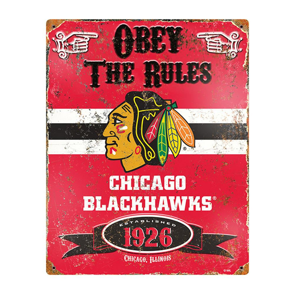 Party Animal Vintage Metal Sign - NHL Chicago Blackhawks