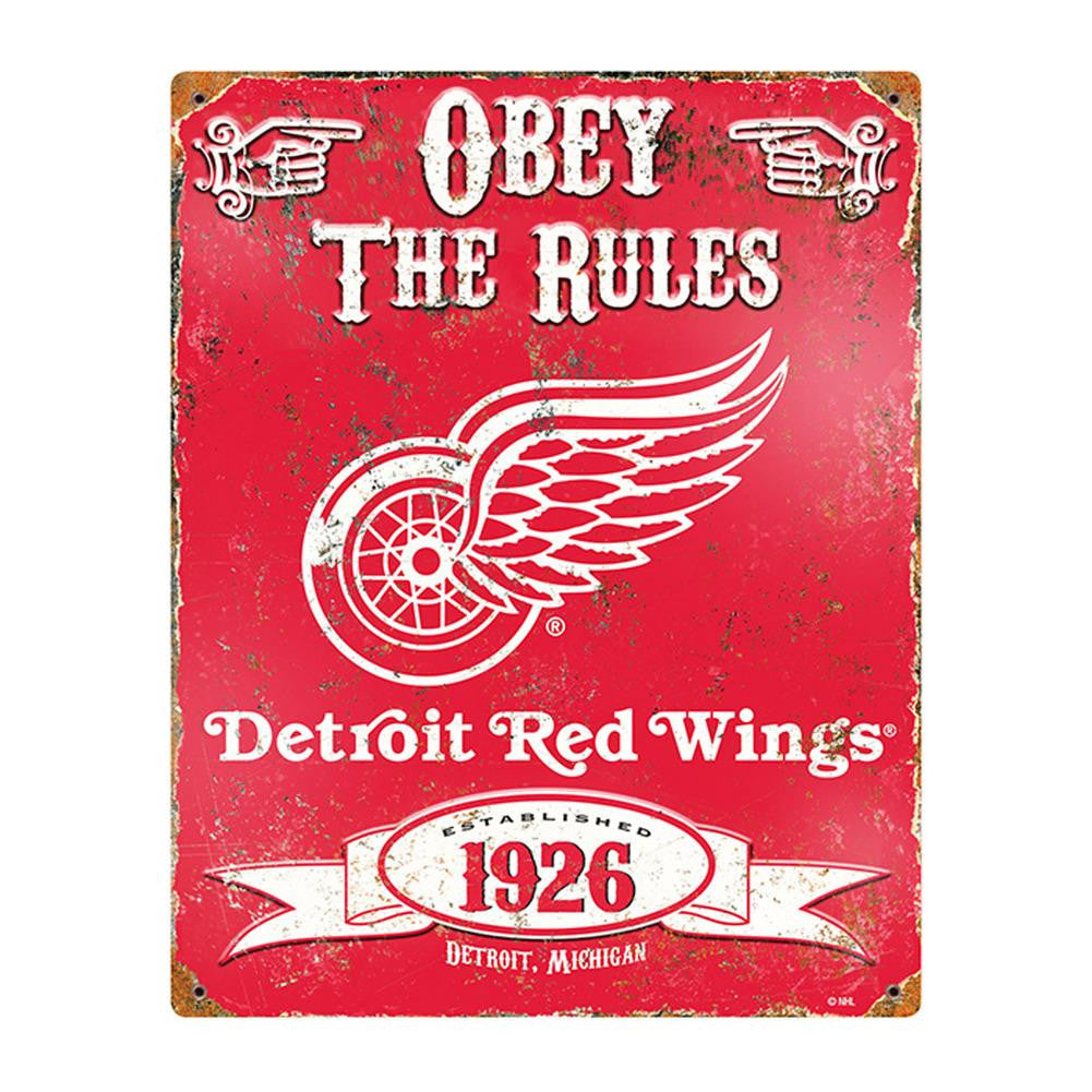 Party Animal Vintage Metal Sign - NHL Detroit Red Wings