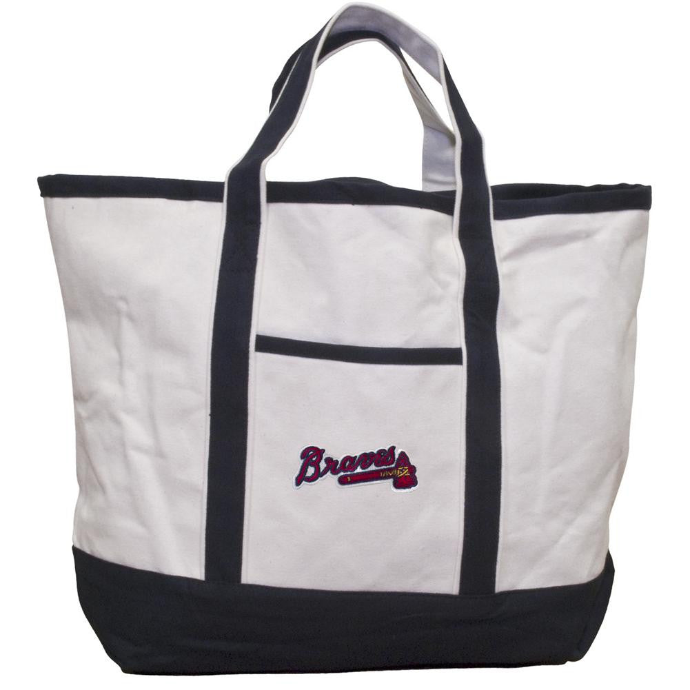 MLB Vintage Rugby Heritage Tote Bag  Atlanta Braves  Tote Bag  Shoulder Bag  Canvas  Double Handle