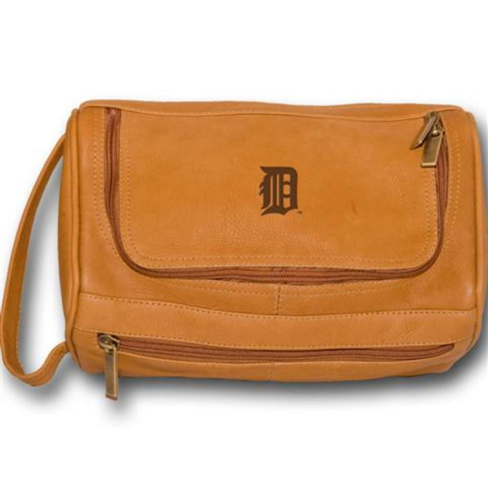 Pangea Tan Leather Shaving Kit - Detroit Tigers