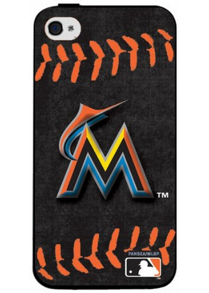 Iphone 4-4S Hard Cover Case Red Stitch - Miami Marlins