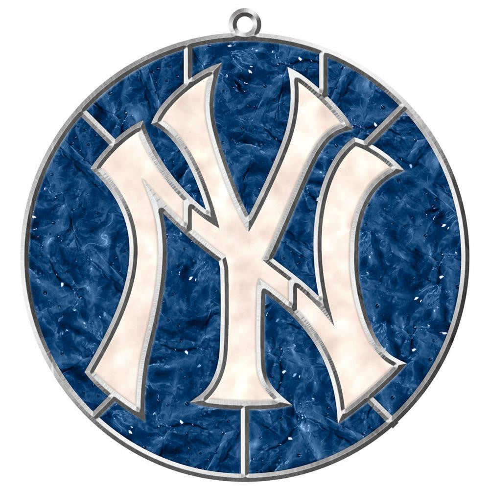 MLB New York Yankees Makit and Bakit Stained Glass Ornament