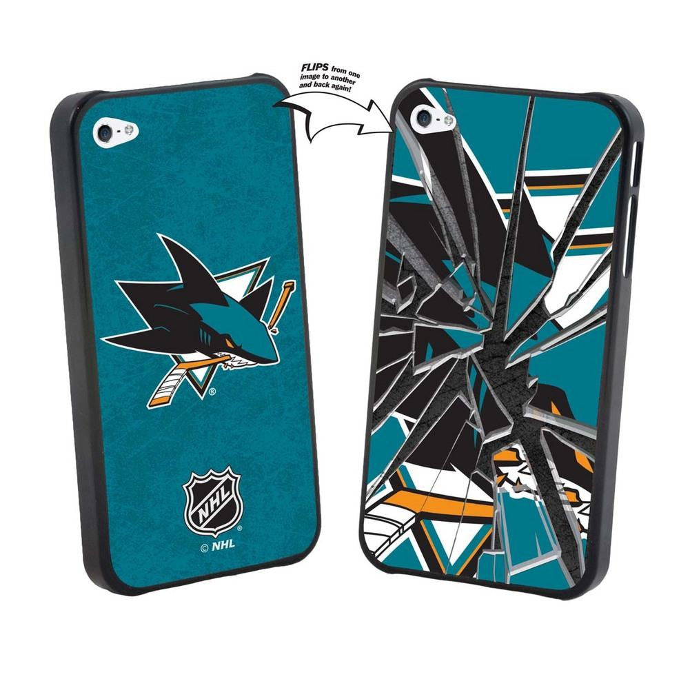 Pangea NHL San Jose Sharks Broken Glass Lenticular iPhone 4-4s Cover