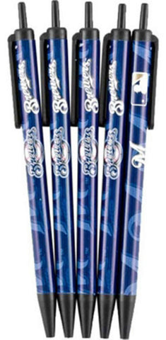 MLB Milwaukee Brewers 5-Pack Click Pens