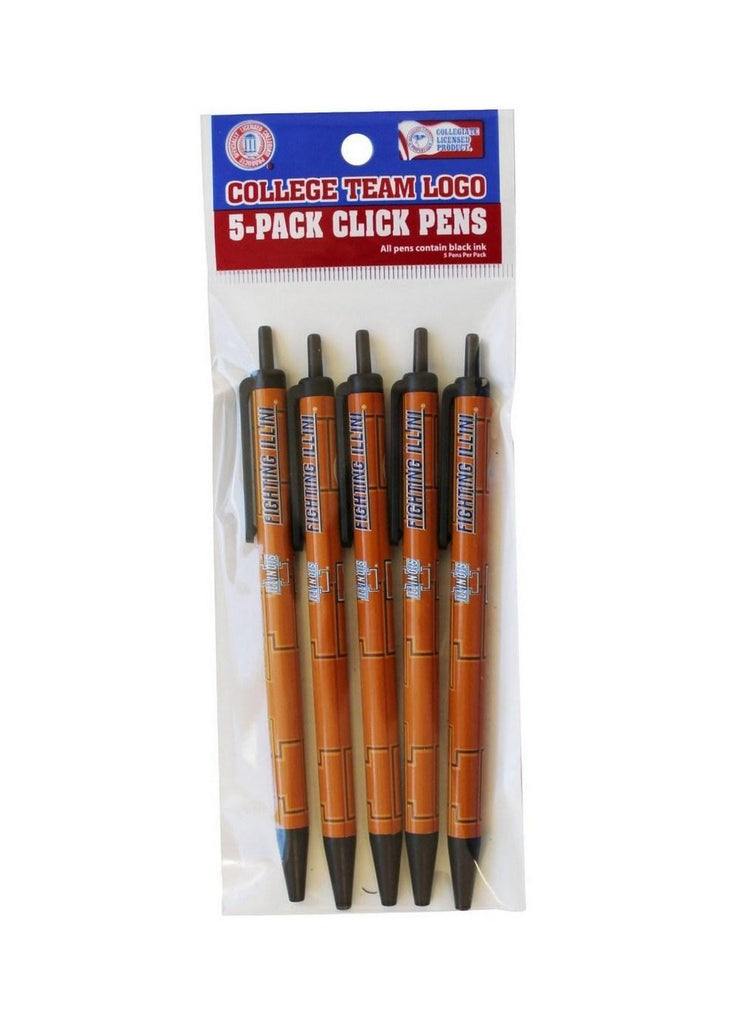 NCAA University of Illinois 5-Pack Click Pens