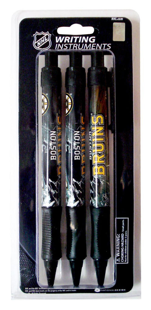 Boston Bruins Grip Pen, 3 Pack