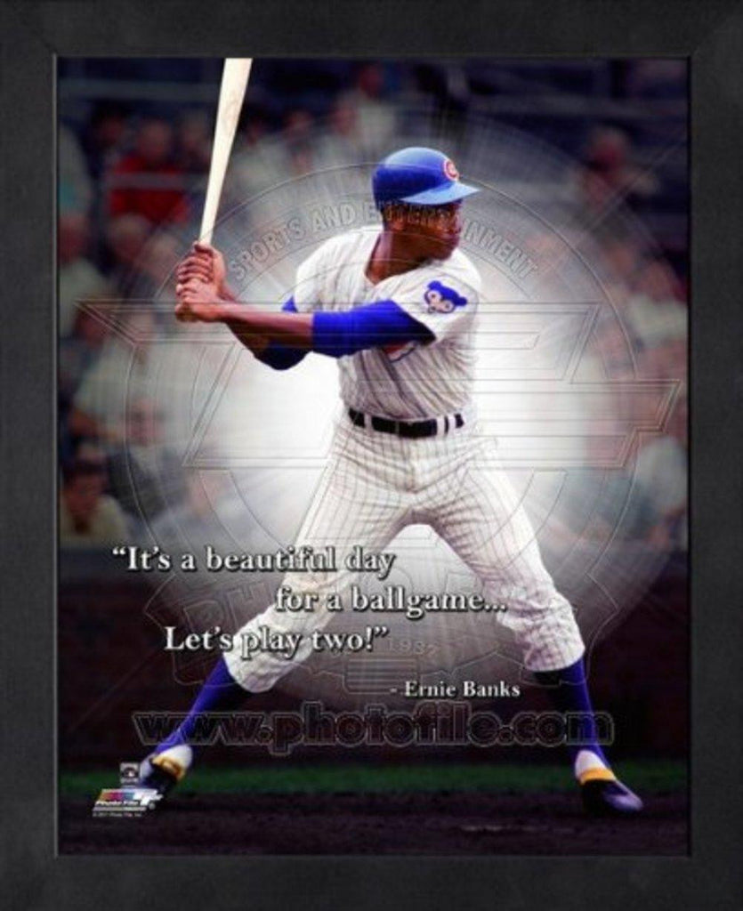 Ernie Banks Chicago Cubs Pro Quotes Framed 8x10 Photo