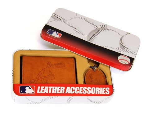 MLB Atlanta Braves Wallet and Key Fob Gift Set
