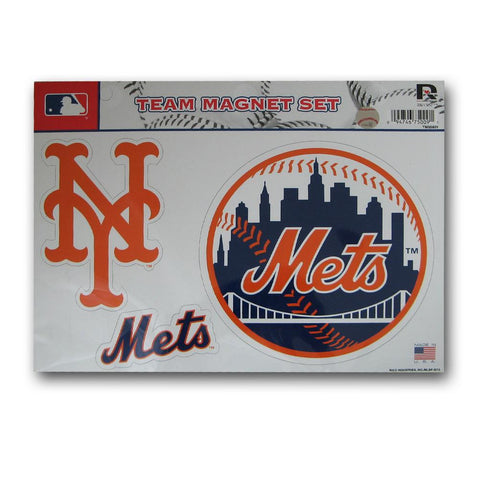 New York Mets Official MLB 8 inch x 11 inch 3 Piece Team Magnet Sheet