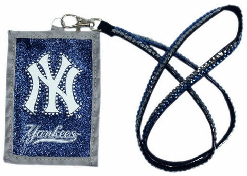 MLB New York Yankees Beaded Lanyard Wallet