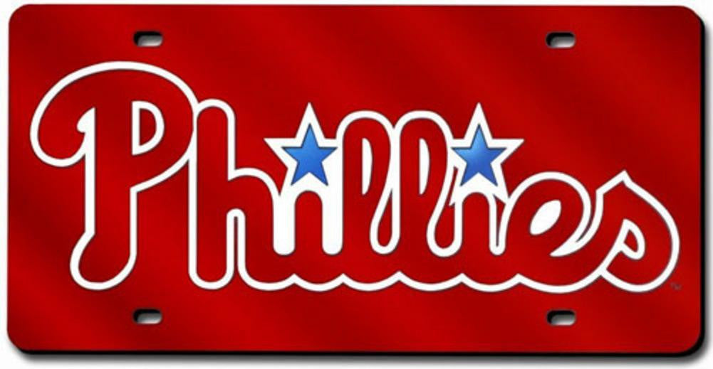 Philadelphia Phillies Laser Cut Blue License Plate