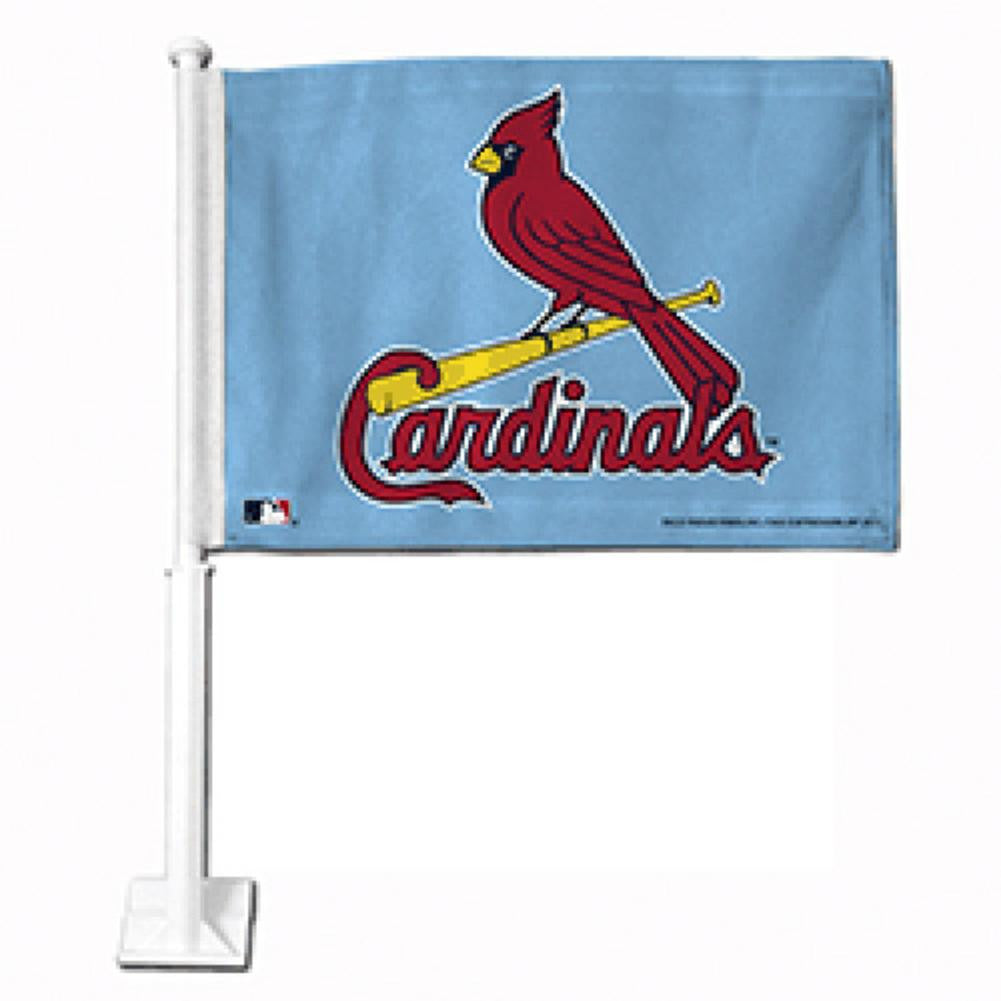 St Louis Cardinals Light Blue Car Flag
