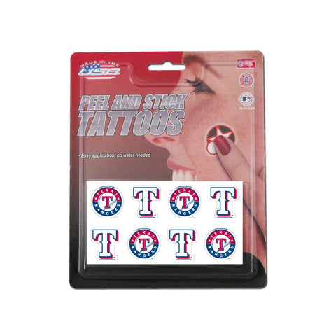 Texas Rangers Official MLB 1 inch x 1 inch 8 Piece Tattoo Set