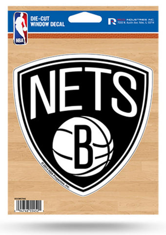 NBA Brooklyn Nets Die-Cut Vinyl Decal with Backing  5.7 x 4.75-Inch  Black