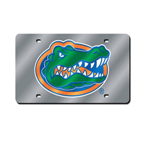NCAA University of Florida Gators Silver Laser-Cut License Plate Tag