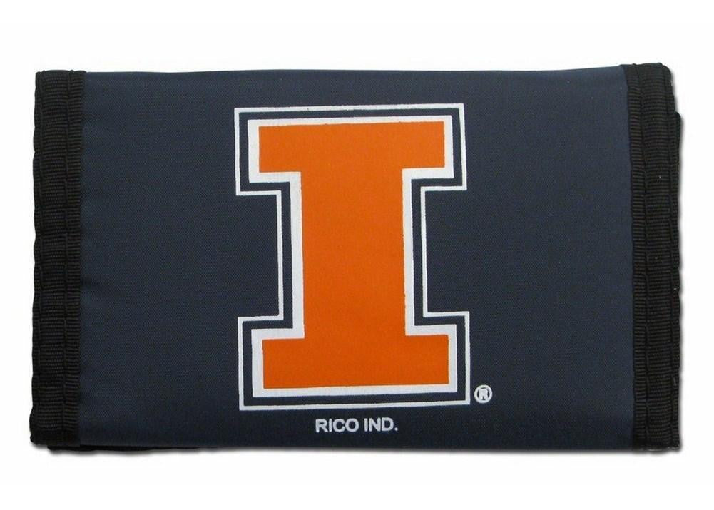 NCAA University of Illinois Fighting Illini Tri-Fold Nylon Wallet