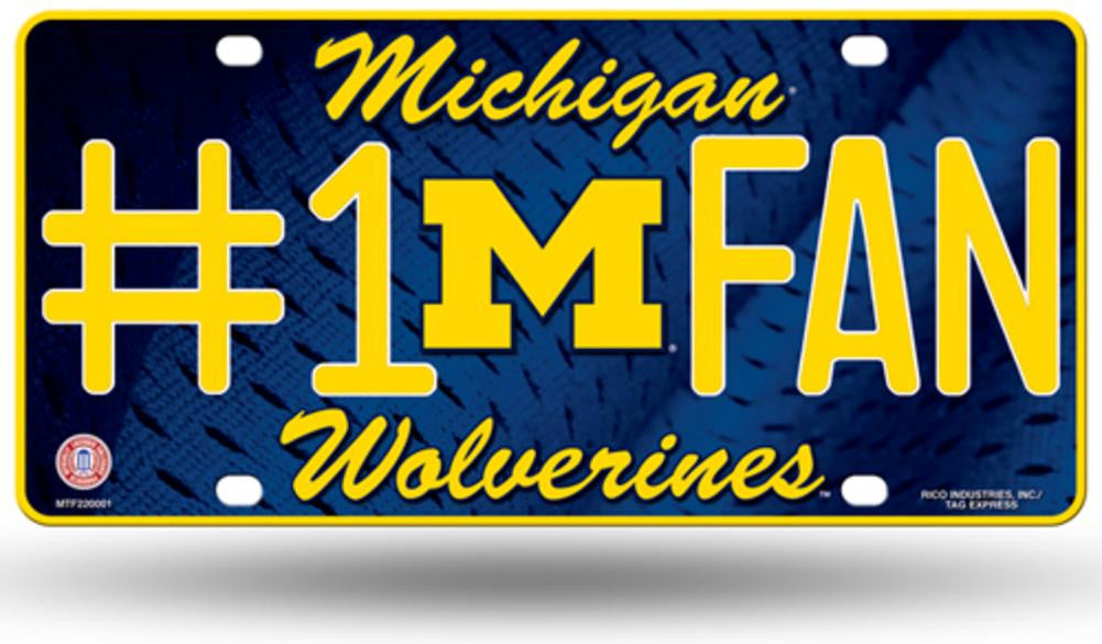 NCAA Michigan Wolverines 1 Fan License Plate Tag