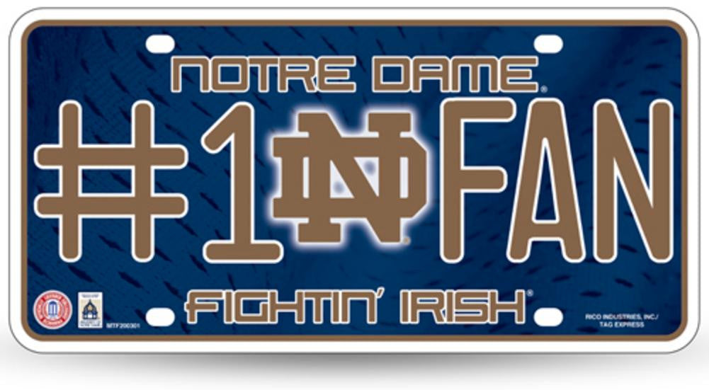 NCAA Notre Dame Fighting Irish 1 Fan License Plate Tag