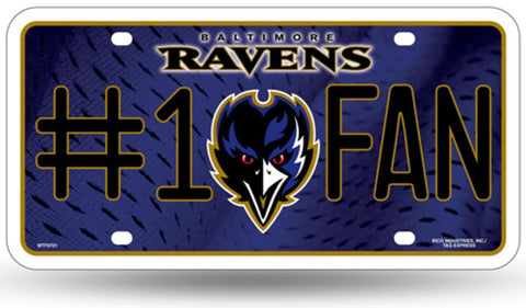 NFL Baltimore Ravens #1 Fan License Plate Tag