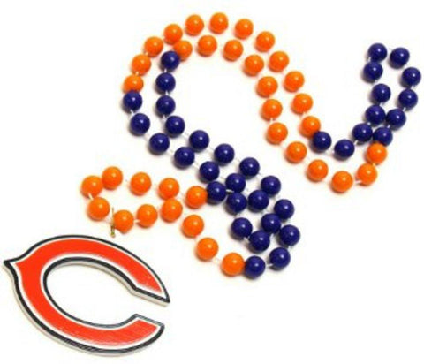 NFL Chicago Bears Mardi Gras Beads with Medallion
