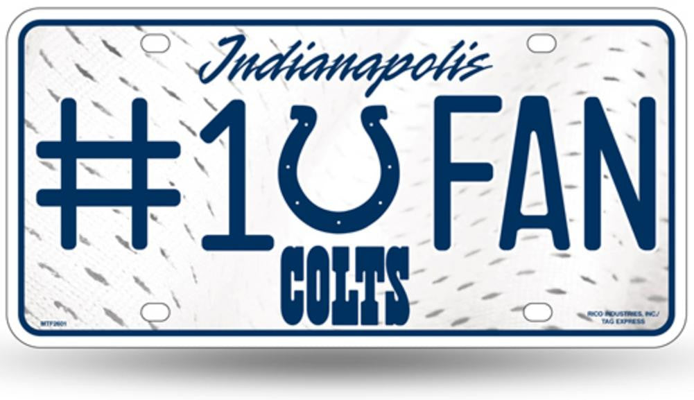 NFL Indianapolis Colts 1 Fan License Plate Tag
